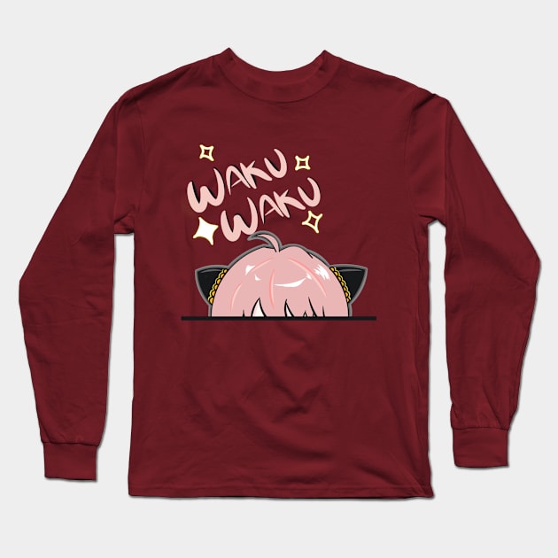 Anya Forger Waku Waku Long Sleeve T-Shirt by Suysays